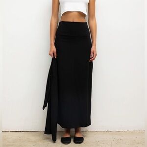 NWT Leset Rio Side Slit Black Skirt Size M